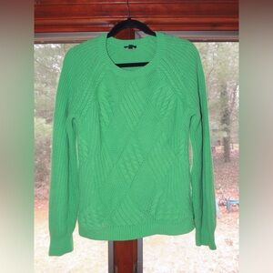 Talbots Green Cable Knit Sweater